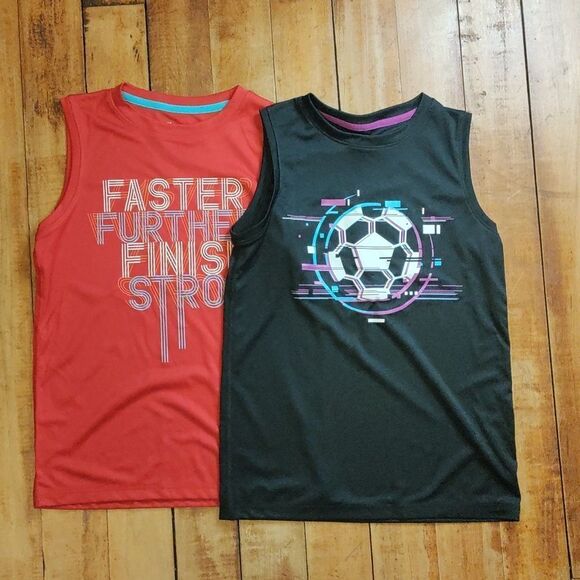 All In Motion athletic tops size 8 to 10 Black  Purple Red Soccer Tank Spring - Picture 1 of 10